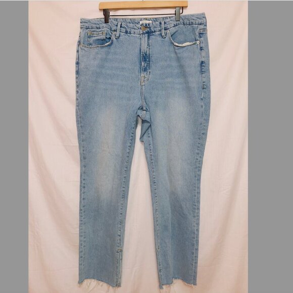 Good American Good Boy Side Slit Jeans in Indigo118 women's size 18 - Picture 1 of 6